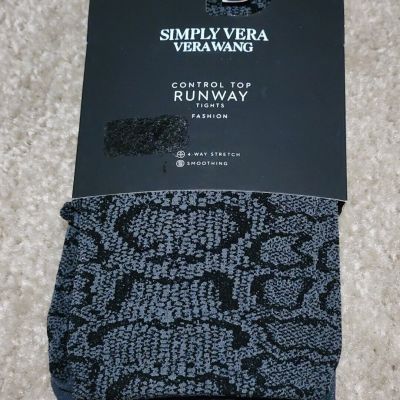Simply Vera VeraWang Runway Python Print Control Top TIGHTS Size 1 NEW