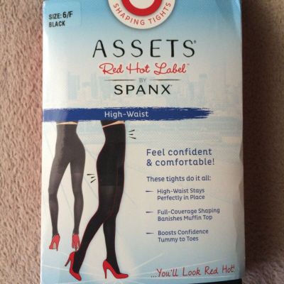 Assets Red Hot Label By Spanx BBW sz 6/F Black High-Waist Tights Style 1838 NWT