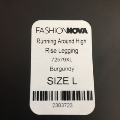 Fashion Nova Running Around High Rise Legging Size L in Burgundy