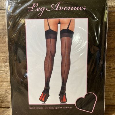 Sexy Leg Avenue Nylon Spandex Cuban Heel Stockings With Back Seam Style 9213