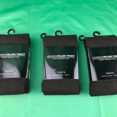NWT LADIES 3 pairs ELLEN TRACY CHOCOLATE TIGHTS SZ - SMALL