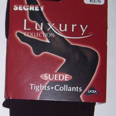 NWT Secret Luxury Suede Tights Earth Brown Size B 110-140 lb Opaque Hosiery