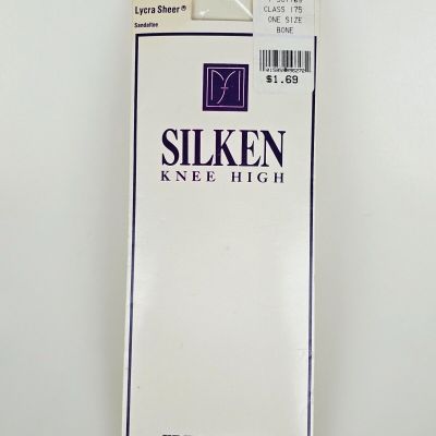 Vintage Silken Knee High Lycra Sheer Style #702 Sandaltoe Fred Meyer Brand New