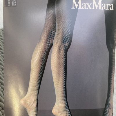 Max Mara Fishnet Tights Black Size L NWT