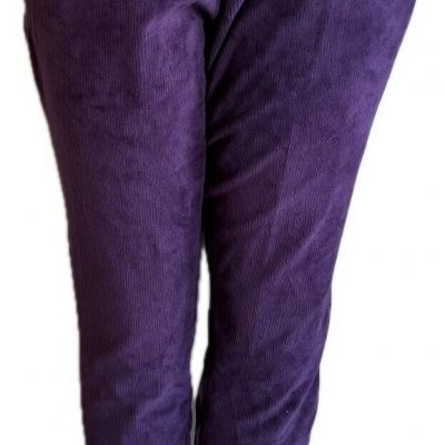 NEW Lands End Womens plus size 1x leggings corduroy sport knit high rise purple