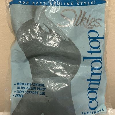 Silkies 2003 Control Control Top Sheer Pantyhose Sz Large Beige Honey #070302