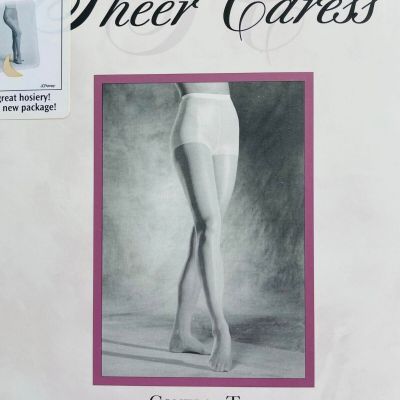 Sheer Caress Queen Short Bone Control Top Reinforced Toe Silky Sheer Pantyhose