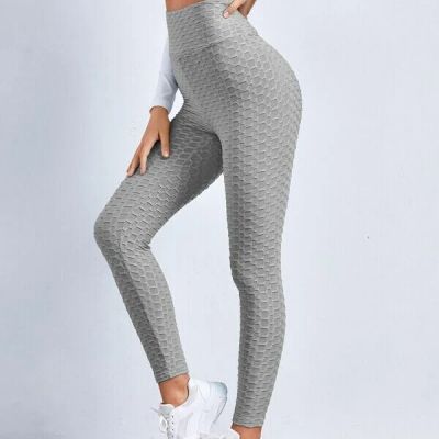 Butt Lift Gray Leggings High Waisted Trend Fashion Adjustable Fit Yoga Gym Pant