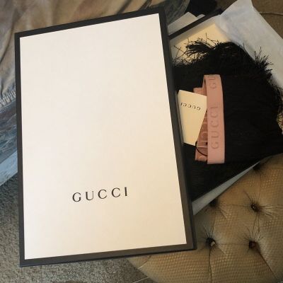 Gucci Black Ozil Lace Tights with Long Fringes Size S 562076 3GC52 1060