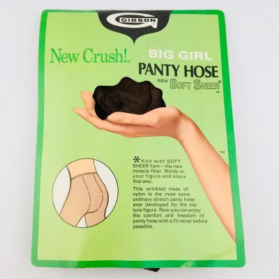 Gibson Big Girl Pantyhose Coffee Size Average 1971 Soft Sheer Open Package NOS