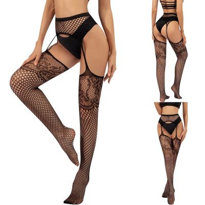 Women's Sexy Diamond Suspender Tights Hollowed Out Sexy Thin Stockings Pantyhose
