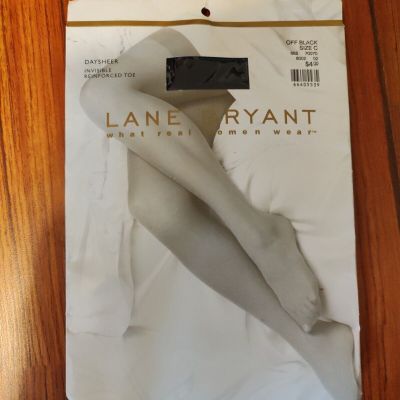 Lane Bryant Daysheer Tights Invisible Reinforced Toe Off Black Women's Size C