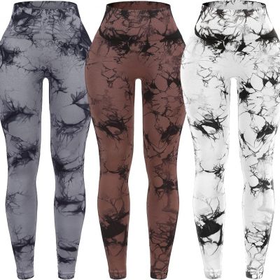 3 Pack Tie Dye Seamless High Waisted Workout Leggings for Women Scrunch Butt Lif