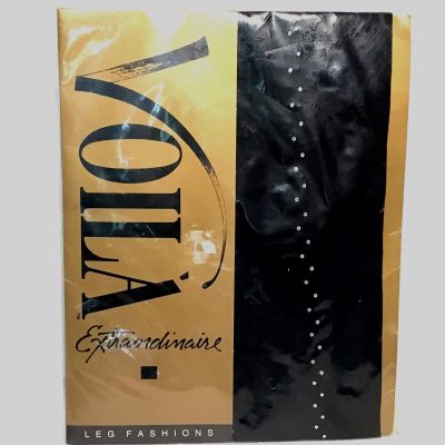 Voilà Extraordinaire Pantyhose Black DBL Diamond Side Seam Size Medium