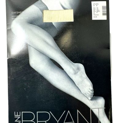 Vintage Lane Bryant Daysheer Invisible Reinforced Toe Pantyhose Off White Size B