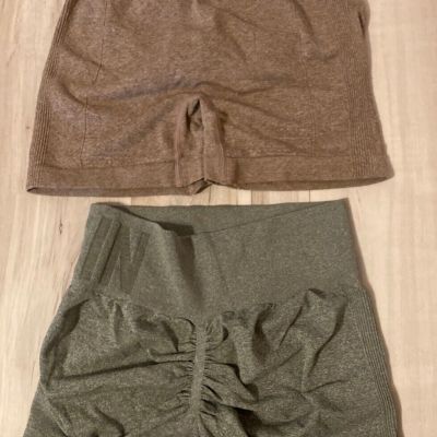 2  Pack Butt Lift Scrunch Booty Shorts Gym Workout Stretch Size Medium