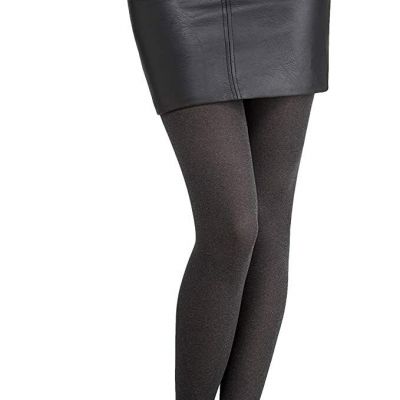 Hue Women's Super Opaque Tights with Control Top, Graphite Heather