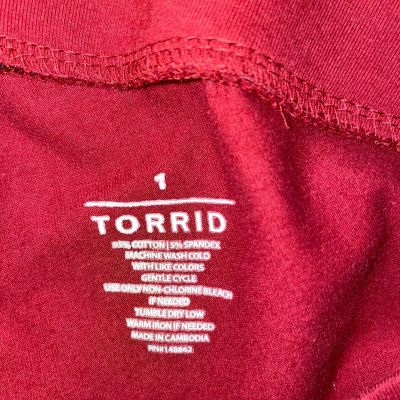 Torrid Cotton leggings red Plus size 1x Women's