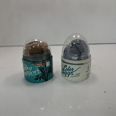 Leggs Sheer Elegance Silky Support Control Top Color Leggs 2 Pair Vintage