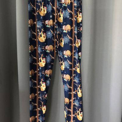 LEGGINGS DEPOT NAVY LEGGINGS WITH SLOTH DESIGN KIDS PLUS SIZE_ 6494