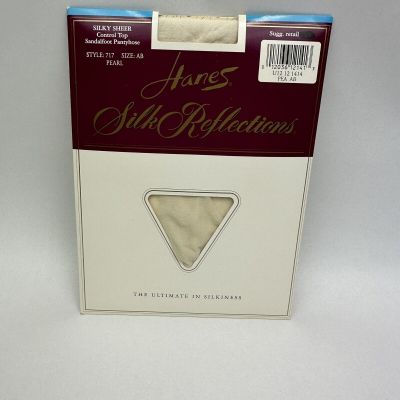 Hanes Silk Reflections Silky Sheer Pantyhose Pearl Control Top Size AB