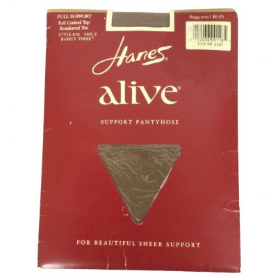 Hanes Alive Support Pantyhose Size E XL Beige Control Top Reinforced Toe