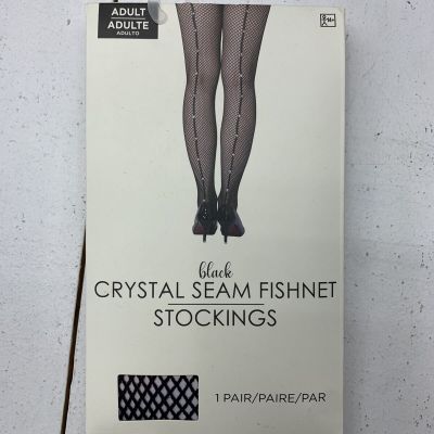 Crystal Seam Black Fish Er Stockings 1 Pair Size Adult