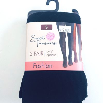 Secret Treasures Fashion Tights Gem/Opaque - Small - 2 pr