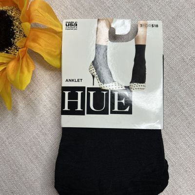 HUE Womens Slouchy Anklet Stockings Hosiery One Size Black New
