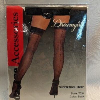 DreamGirl O/S  Size Sheer Thigh High Stockings With Black Seam Costume New