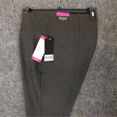 Slim Factor by Investments Plus Size 3X Ponte Grey Knit No-Waist Ankle Pants NWT