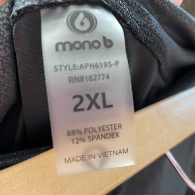 Mono B Plus Size 2XL Leggings Foil High Waist Black Moto New aph6195-p Pockets