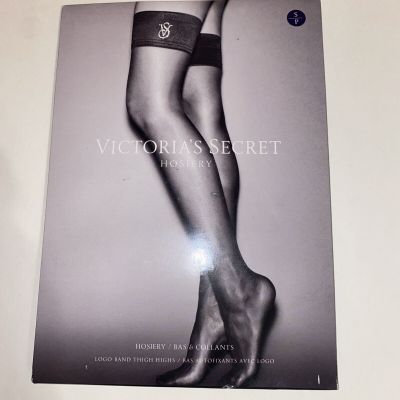 VICTORIA'S SECRET LOGO BAND RHINESTONE THIGH HIGH HOSIERY Purple  STOCKING S