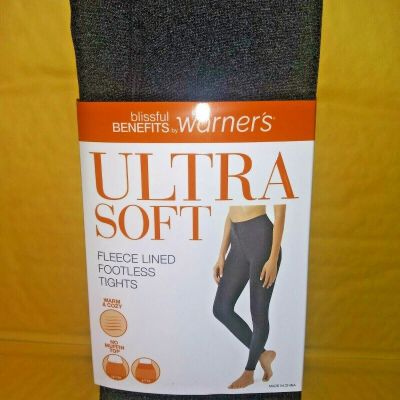 BLISSFUL BENEFITS ULTRA SOFT NO MUFFIN TOP FOOTLESS TIGHTS L/XL BLACK/HEATHER