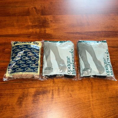 Silkies Control Top Pantyhose 721 M Nude Nylon 38-42 + 4 pairs trouser socks Bl