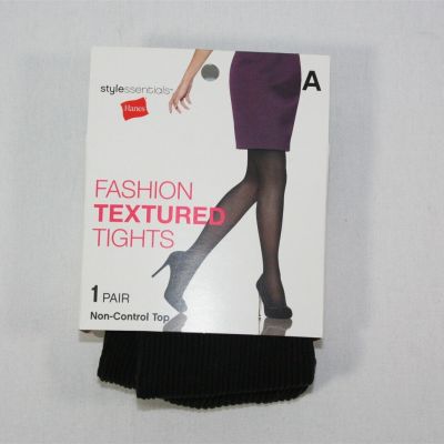 952X01 Hanes 340088 Style Essentials Fashion Textured Tights A Black