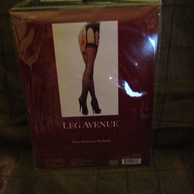 Sexy Leg Avenue Plus Size Black Sheer Stockings w/Back-seam