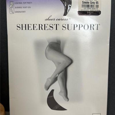 JC Penney Sheer Caress Sheerest Support Smoke Grey 4X NEW Vintage