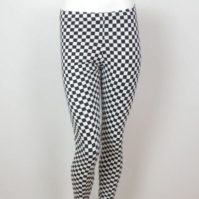 Style 5 Black and White Checkered Leggings Retro Groovy Large