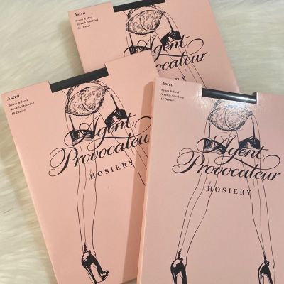Pack of 3 Agent Provocateur Astra Black Stockings S New