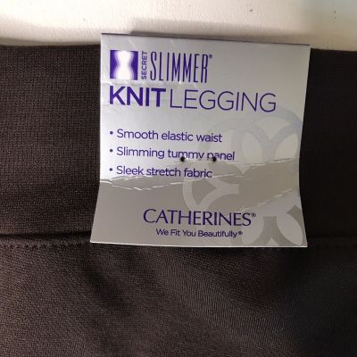Catherines Secret Slimmer Brown Knit Leggings Size 0X 14/16W