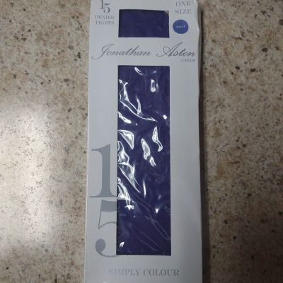 JONATHAN ASTON London 15 DENIER Violet Purple TIGHTS ONE SIZE Made In Italy