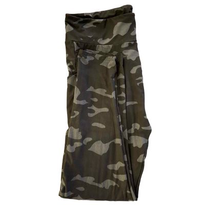 Soft Leggings with Pockets Dark Black Grey Camouflage Size Curvy (18/20)