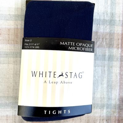 White Stag Size 2 Women’s Navy Footed Tights