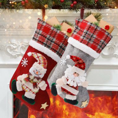 Christmas Stocking Large Size Sock Santa Candy Gift Bag Hanging Xmas Tree Decor