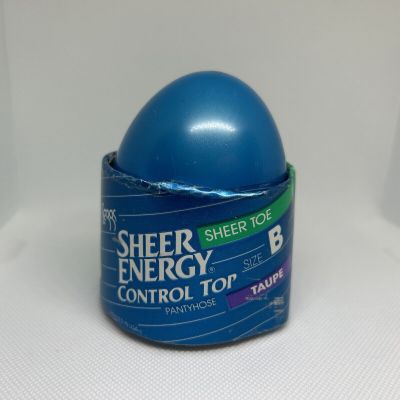 Leggs Egg Pantyhose Sheer Energy Control Top Size B Taupe Sheer Toe