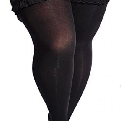 Sexy Plus Size Thigh High Stockings Women Sheer Lace Top Stay Up Pantyh...