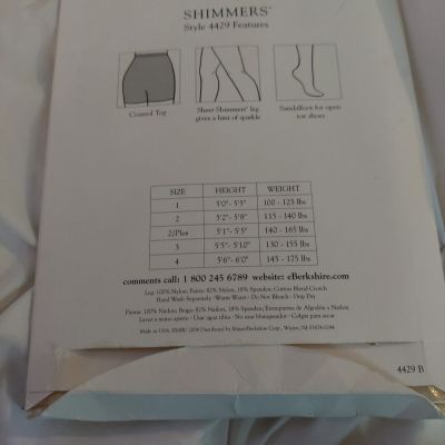 * Berkshire Shimmers * - Ultra Sheer Control Top Pantyhose ~ IVORY ~ Size 2/Plus