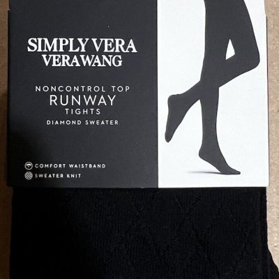 Simply Vera Wang (size 4) Non Control Top Runway Tights Black Diamond Sweater