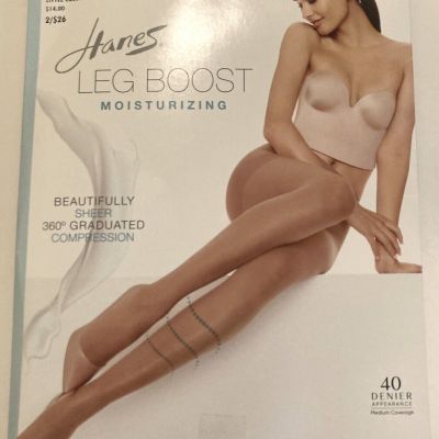 Hanes Leg Boost Moisturizing Hosiery Sheers Glide On Shaping Control Top NWT